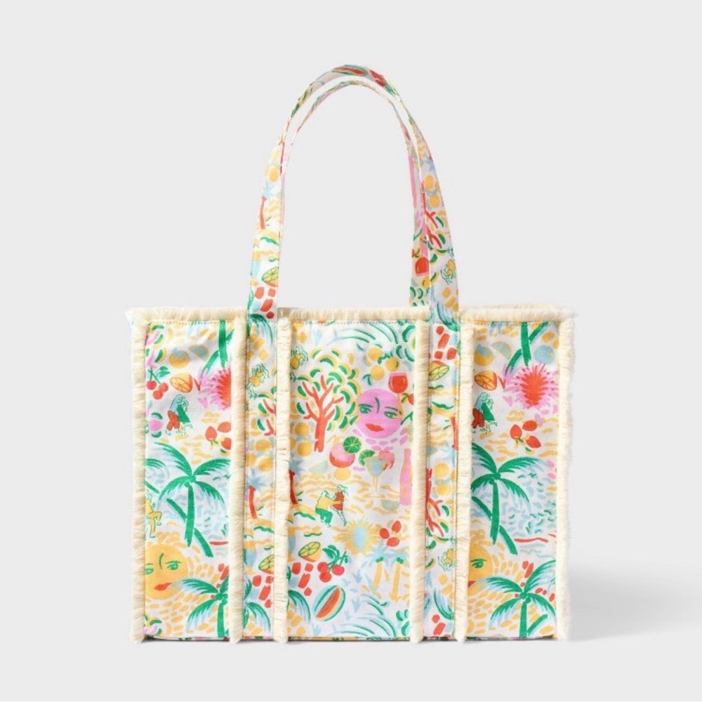 Roller Rabbit x Target Canvas Tote Bag Yellow/ Green + RR cookie!!